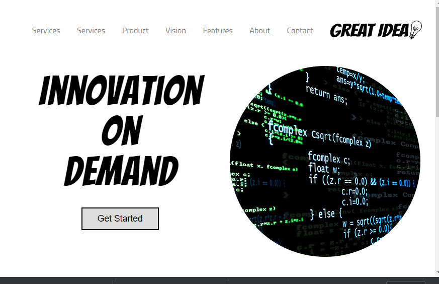 screenshot of Great Ideas page, a project in responsive design